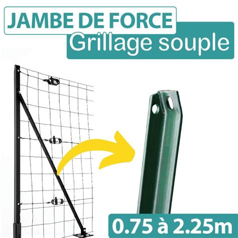 Jambe De Force Pour Piquet De Cl Ture Vert Hauteur M