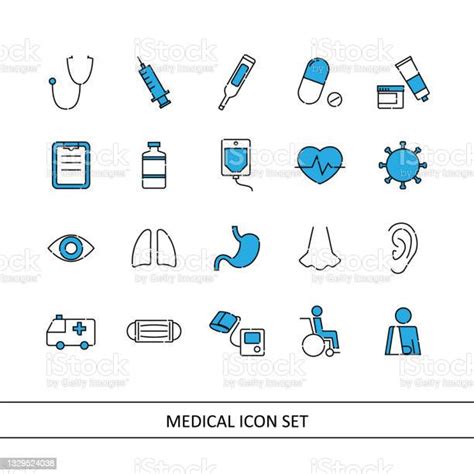 의료 일러스트 아이콘 세트 건강 진단에 대한 스톡 벡터 아트 및 기타 이미지 건강 진단 건강관리와 의술 아이콘 Istock