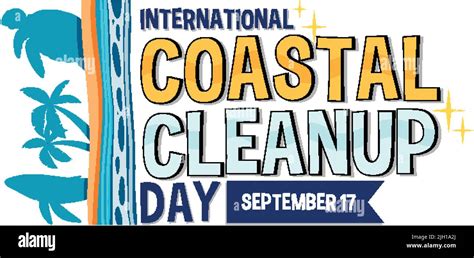 International Coastal Cleanup Day Banner Design Illustration Stock