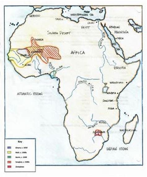 Map: Medieval Kingdoms of Africa | World history map, Map activities, History activities