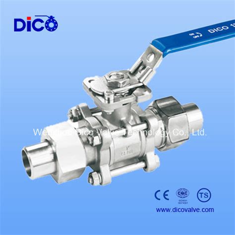 Dico CE ISO Union Type Stainless Steel With ISO5211 Pad Butt Weld End