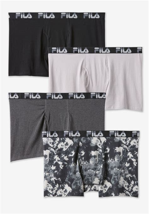 Mens Boxer Briefs 4 Pack With Fly Front Black Multi King Size