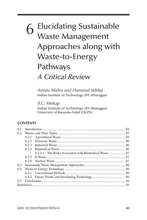 PDF Elucidating Sustainable Waste Management Approaches Along With