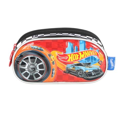 Estojo Escolar Triplo Hot Wheels 3 Zíper Orig Design Luxcel Shopee Brasil
