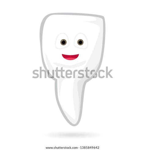 Healthy Incisor Teeth Cartoon Character Isolated Stock Vector Royalty