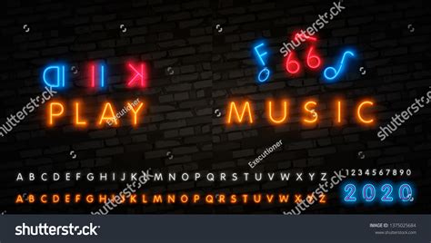 Music Note Neon Sign Party Disco Stock Vector Royalty Free 1375025684