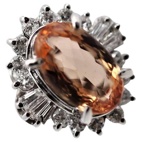 Imperial Topaz Diamond Gold Cocktail Ring For Sale At 1stDibs