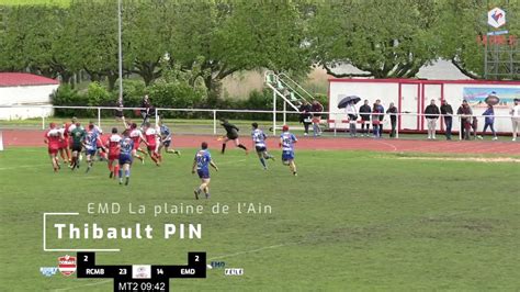 Essai Thibault Pin Emd Rugby Plaine De Lain Youtube