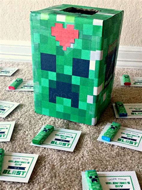 Printable Minecraft Valentine Box Ideas Minecraft Valentines Lego Valentines Valentine Card Box