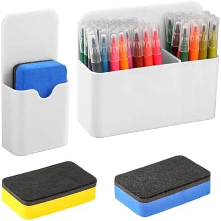 Jeffdad 2 Pcs Magnetic Pen Holder With Magnetic Blackboard Erase