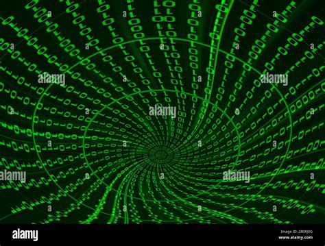 Túnel digital de datos binarios y transmisión de código binario sobre