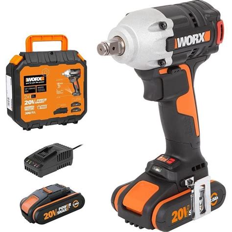 WORX Cle A Chocs Sans Fil Brushless 20V 2Ah 300Nm WX272 6 35