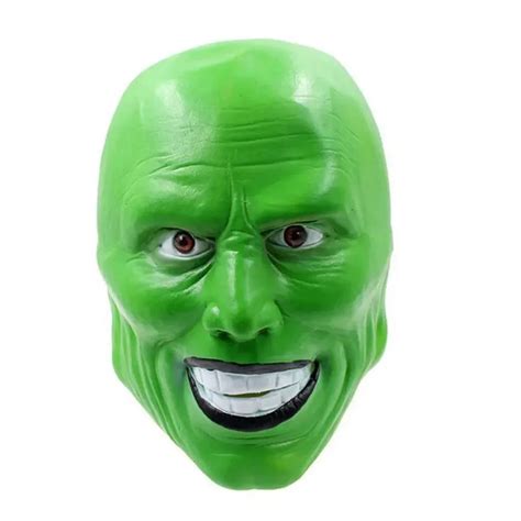 Halloween The Mask Jim Carrey Cosplay Green Mask Costume Adult Fancy