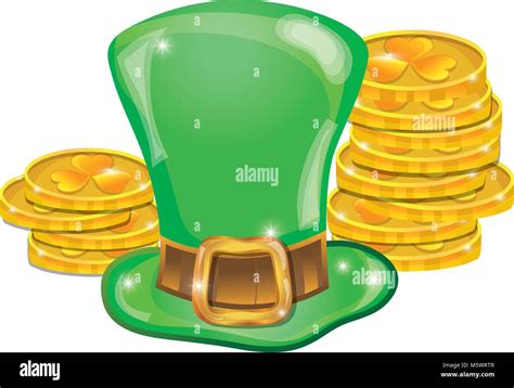 St Patrick Hat With Coins Gold Money Stock Vector Image And Art Alamy