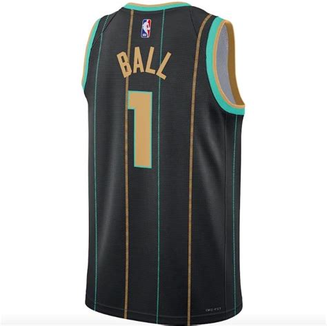 Баскетбольная джерси 2022 23 Charlotte Hornets 1 Lamelo Ball City Black Jersey купить оригинал