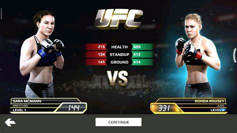 Ronda Rousey Vs Sara McMann UFC Mobile Gameplay YouTube