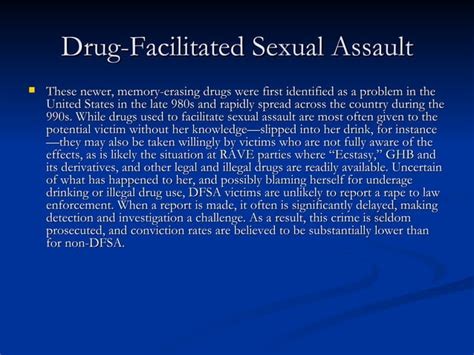 Drug Facilitated Sexual Assault Ppt