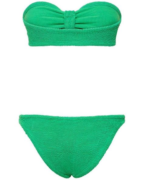 Hunza G Jean Bandeau Bikini Set In Green Lyst