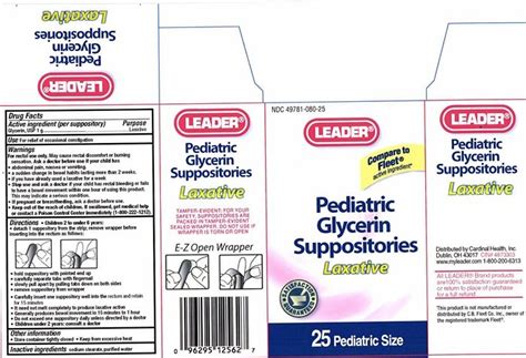 Pediatric Glycerin Laxative Cardinal Health Inc Glycerin 1g Suppository