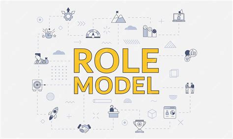 Premium Vector Role Model Concept With Icon Set With Big Word Or Text