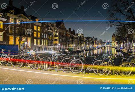 Amsterdam Night Full of Lights Stock Image - Image of lights, water ...