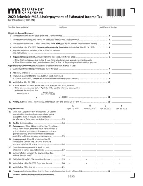 Minnesota Tax Table M1 Instructions 2021 Pdf