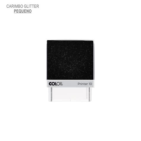 Carimbo Pequeno Glitter Preto Doutor Carimbos LTDA