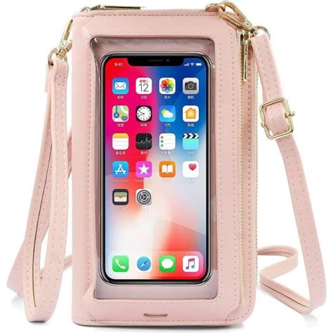 Femmes Petit Téléphone Portable Bandoulière En Cuir Pu Sac À