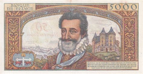 Billet France 50 NF sur 5000 Francs Henri IV 1959 Série H 98