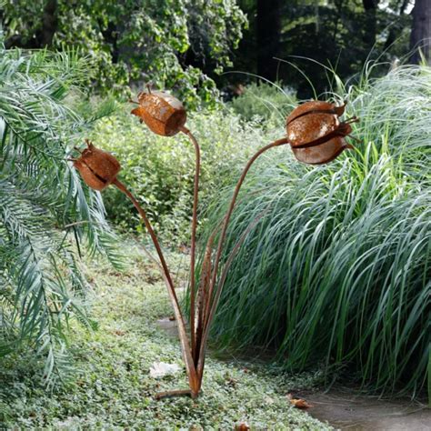 BLUMENSTECKER GLOCKENBLUMEN BLUMEN Rost Deko Stecker Gartendeko Stab