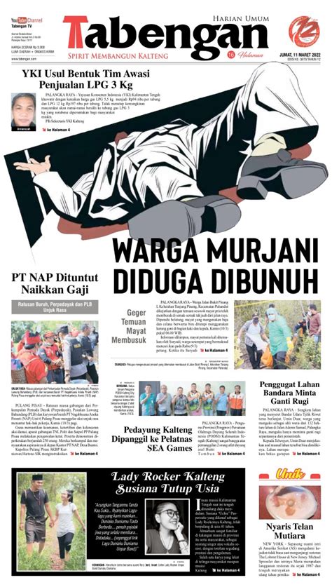 Koran Harian Umum Tabengan Edisi Maret