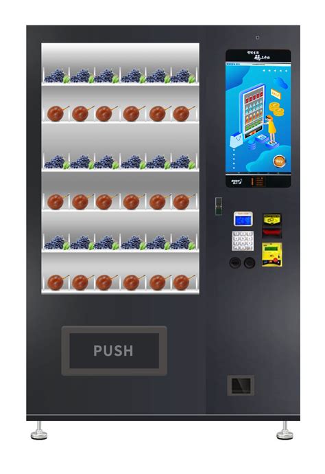 Micron Fresh Fruit Salad Vegetable Vending Machine With 22 Inch Screen