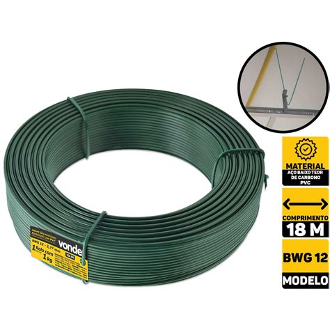 Arame Galvanizado Revestido Pvc Verde Bwg Metros Vonder