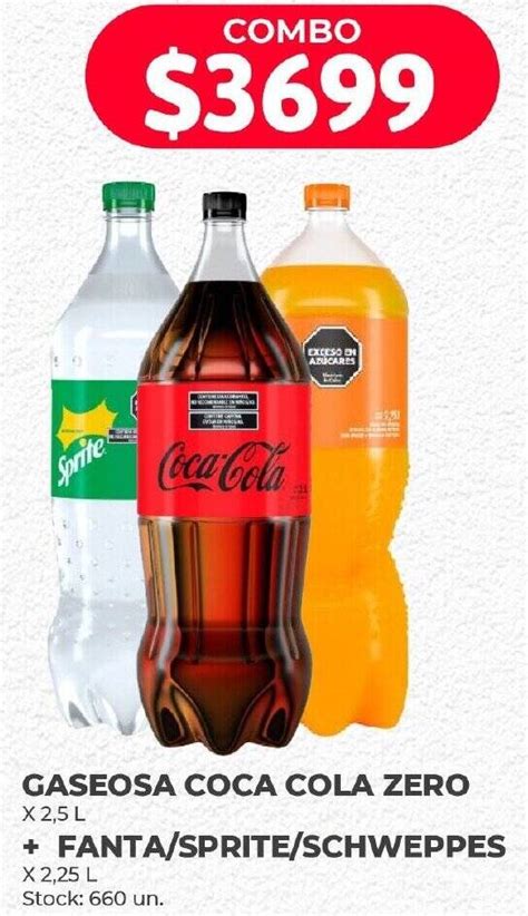 GASEOSA COCA COLA ZERO FANTA SPRITE SCHWEPPES X 2 25L Oferta En