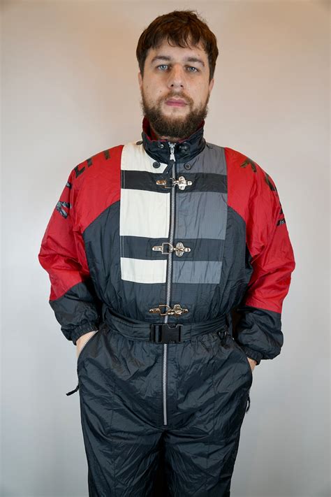 Vintage Ski Suit By X Cept Retro Ski Suit Snowboarding Suit Vintage Ski Overall Skiing Suit One