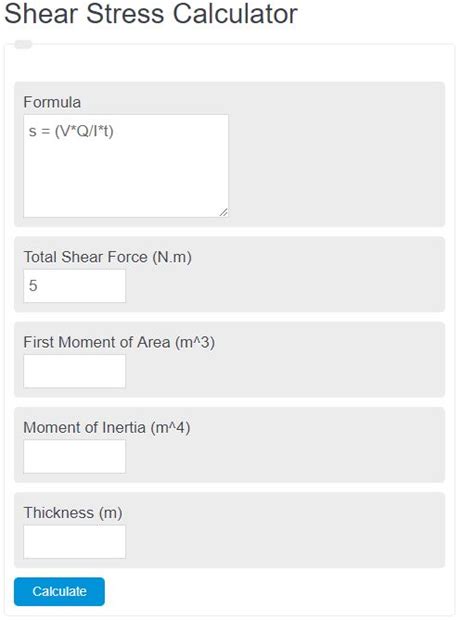 Shear Stress Calculator - Calculator Academy