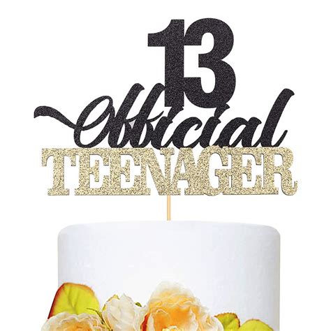 Buy Festiko13 Official Teenager Black Gold Glitter Birthday Cake