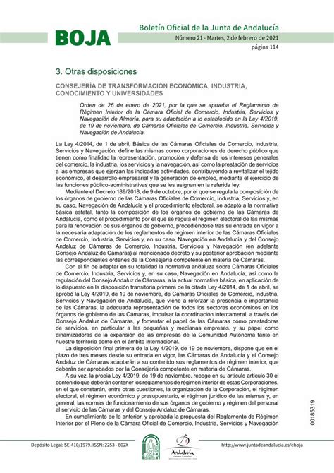 PDF BOJA general las normas de funcionamiento de sus órganos de