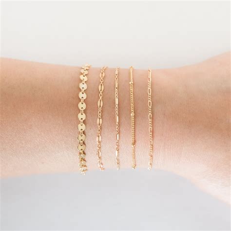 Dainty Gold Bracelet K Gold Filled Bracelet Delicate Etsy