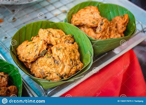 Deep Fried Fish Pasty Or Fish With Red Curry Pancake Stock Image