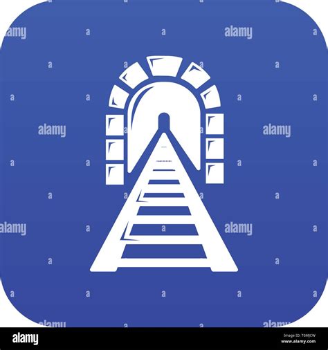 Railway Tunnel Icon Blue Vector Stock Vector Image And Art Alamy