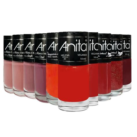 ANITA SEDUÇÃO KIT 10 ESMALTES TONS VERMELHOS E NUDE Shopee Brasil