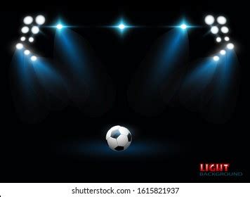 Football Arena Sports Stadium Lights Background Stock Vector (Royalty ...