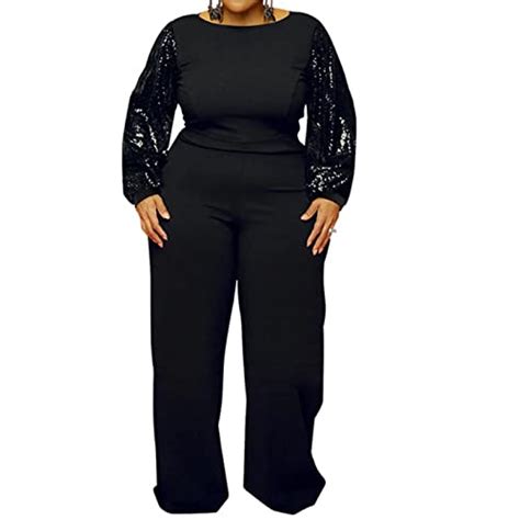 Best Black Sequin Jumpsuit For Plus Size Women