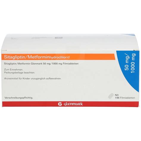 SITAGLIPTIN Metformin Glenmark 50 Mg 1000 Mg FTA 196 St Mit Dem E