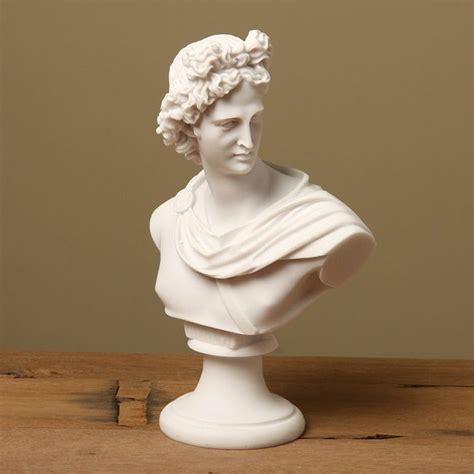 White Bonded Marble Apollo Belvedere Classical Bust Overstock