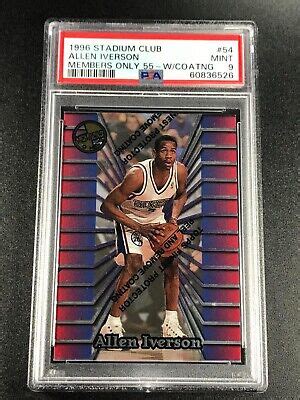 ALLEN IVERSON 1996 TOPPS STADIUM CLUB 54 MEMBERS ONLY W COATING ROOKIE