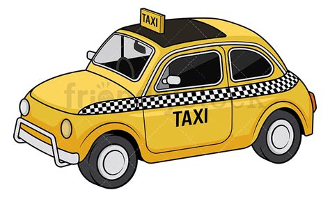 Yellow Taxi Cartoon Vector Clipart - FriendlyStock