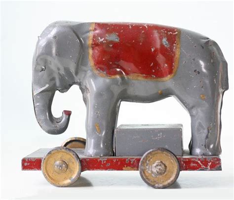 Vintage Toy Elephant Tin Toy Elephant On Wheels Etsy Vintage Toys