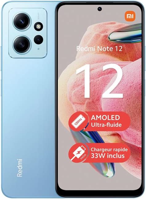 Xiaomi REDMI Note 12 4 128GO Bleu Ecran de 6 7 Smartphone Débloqué